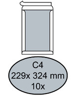 Quantore Envelop Quantore bordrug C4 229x324mm zelfkl. wit 10stuks