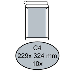 Enveloppe Quantore dos carton C4 229x324mm AC blanc 10pcs