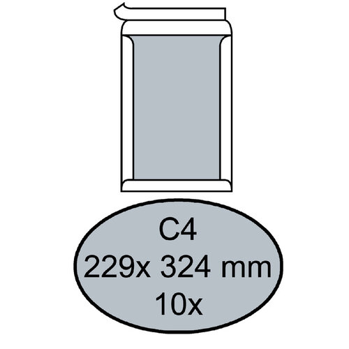 Quantore Envelop Quantore bordrug C4 229x324mm zelfkl. wit 10stuks