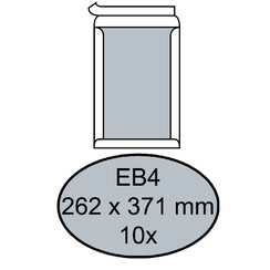 Enveloppe Quantore dos carton EB4 262x371mm AC blanc 10pcs