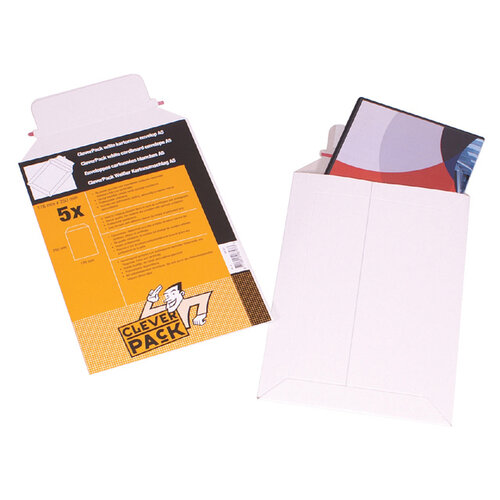 Cleverpack Envelop CleverPack A4 238x312mm karton wit 5stuks