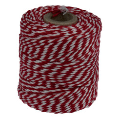 Ficelle coton 45m 50g rouge/blanc