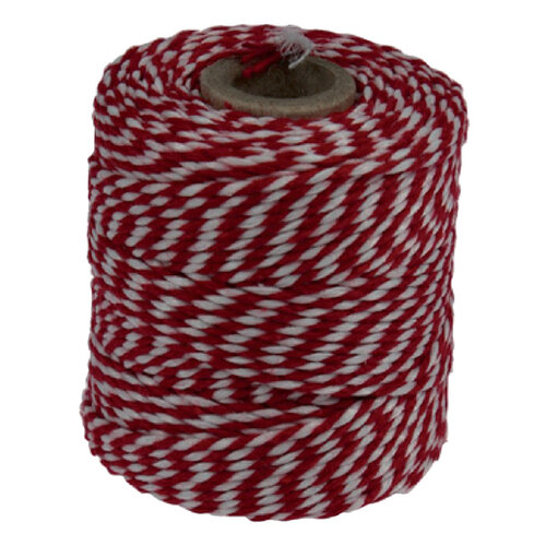 Muller Touw katoen 45meter 50gr rood/wit