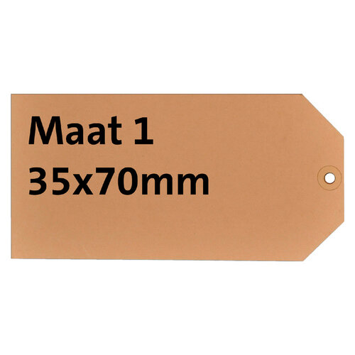 HF2 Étiquettes carton n°1 200g 35x70mm chamois 1000pcs