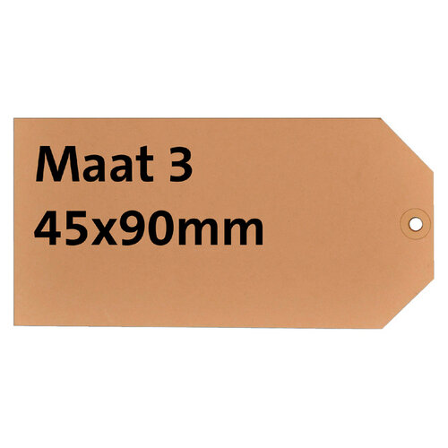 HF2 Label karton nr3 200gr 45x90mm chamois 1000stuks