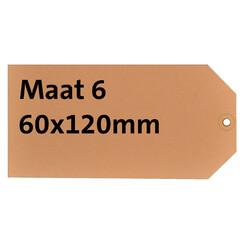 Étiquette carton n°6 200g 60x120mm chamois 1000pcs.