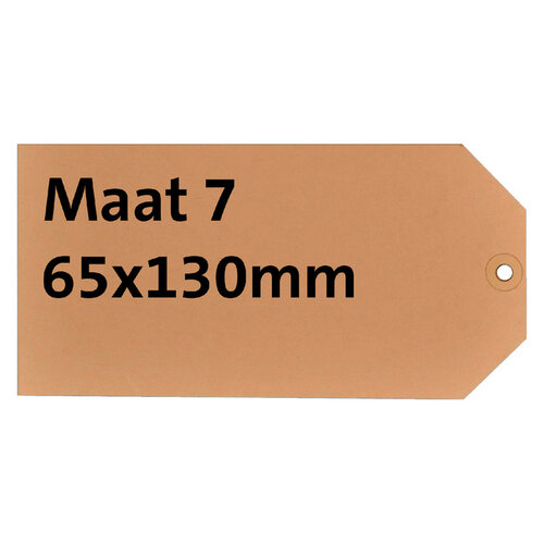HF2 Label karton nr7 200gr 65x130mm chamois 1000stuks