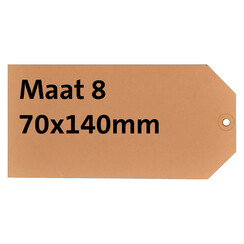 Étiquette carton n°8 200g 70x140mm chamois 1000pcs.