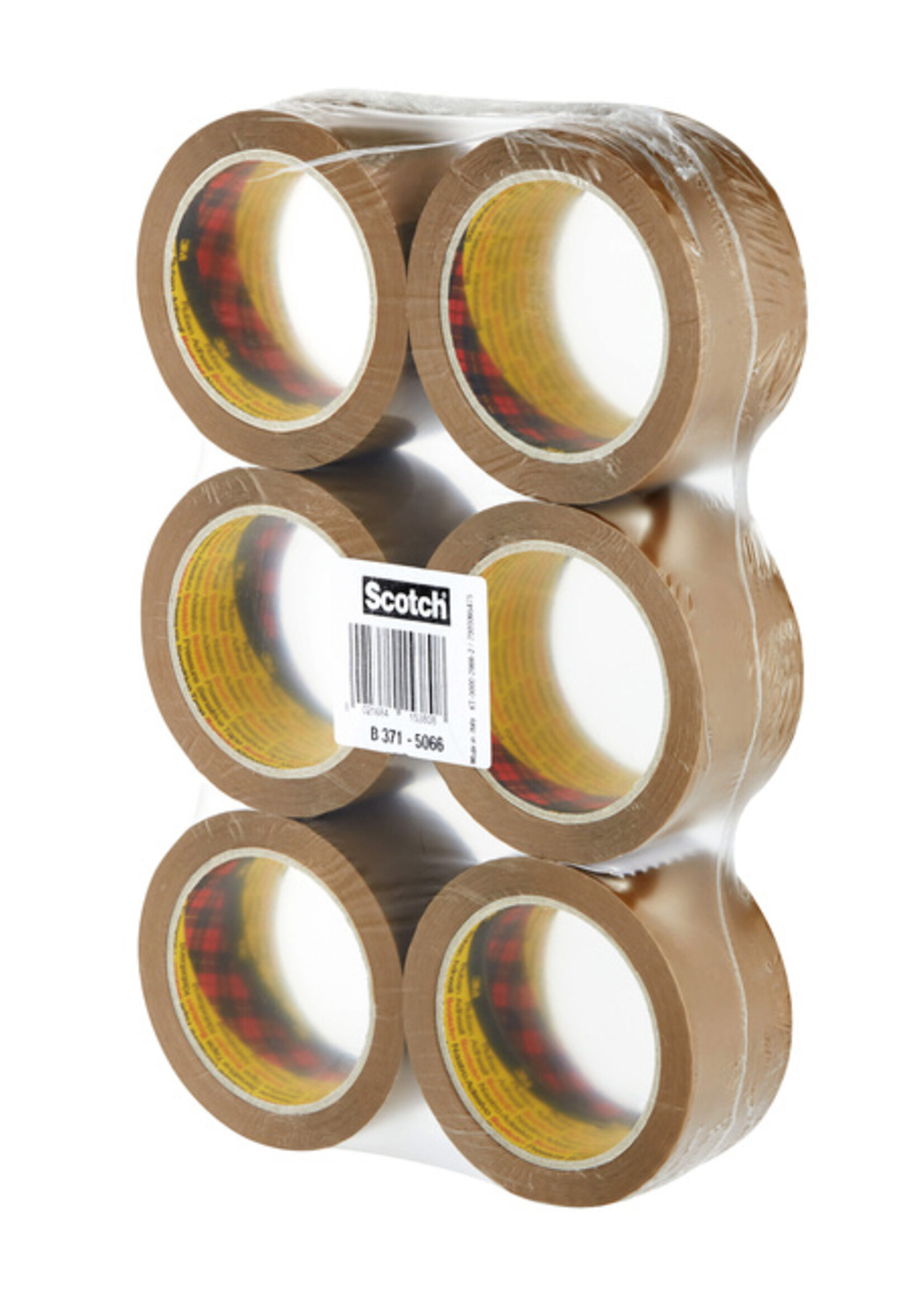 Scotch Verpakkingstape Scotch 371 50mmx66m bruin PP 6 rollen