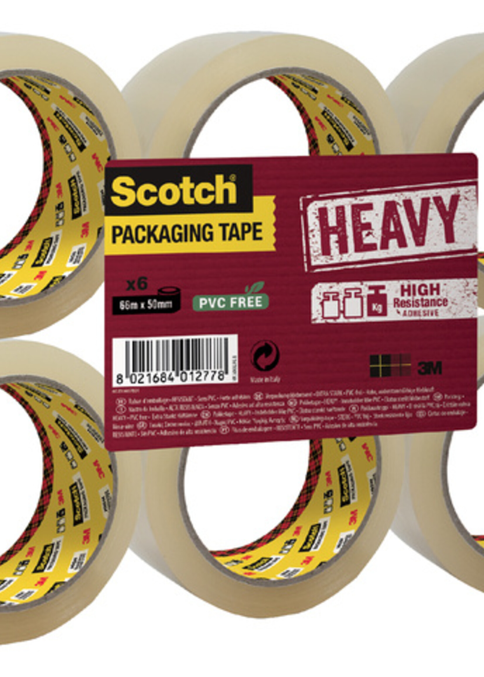 Scotch Verpakkingstape Scotch Heavy 50mmx66m transparant 6 rollen