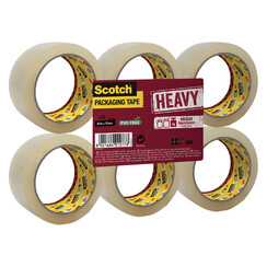 Verpakkingstape Scotch Heavy 50mmx66m transparant 6 rollen