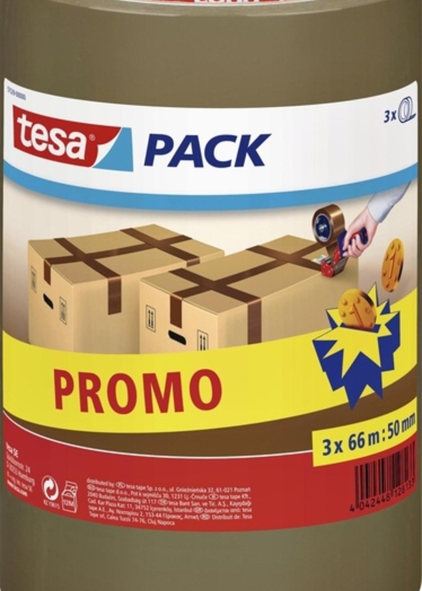 Tesa Verpakkingstape Tesa 57519 50mmx66m bruin PP promopack