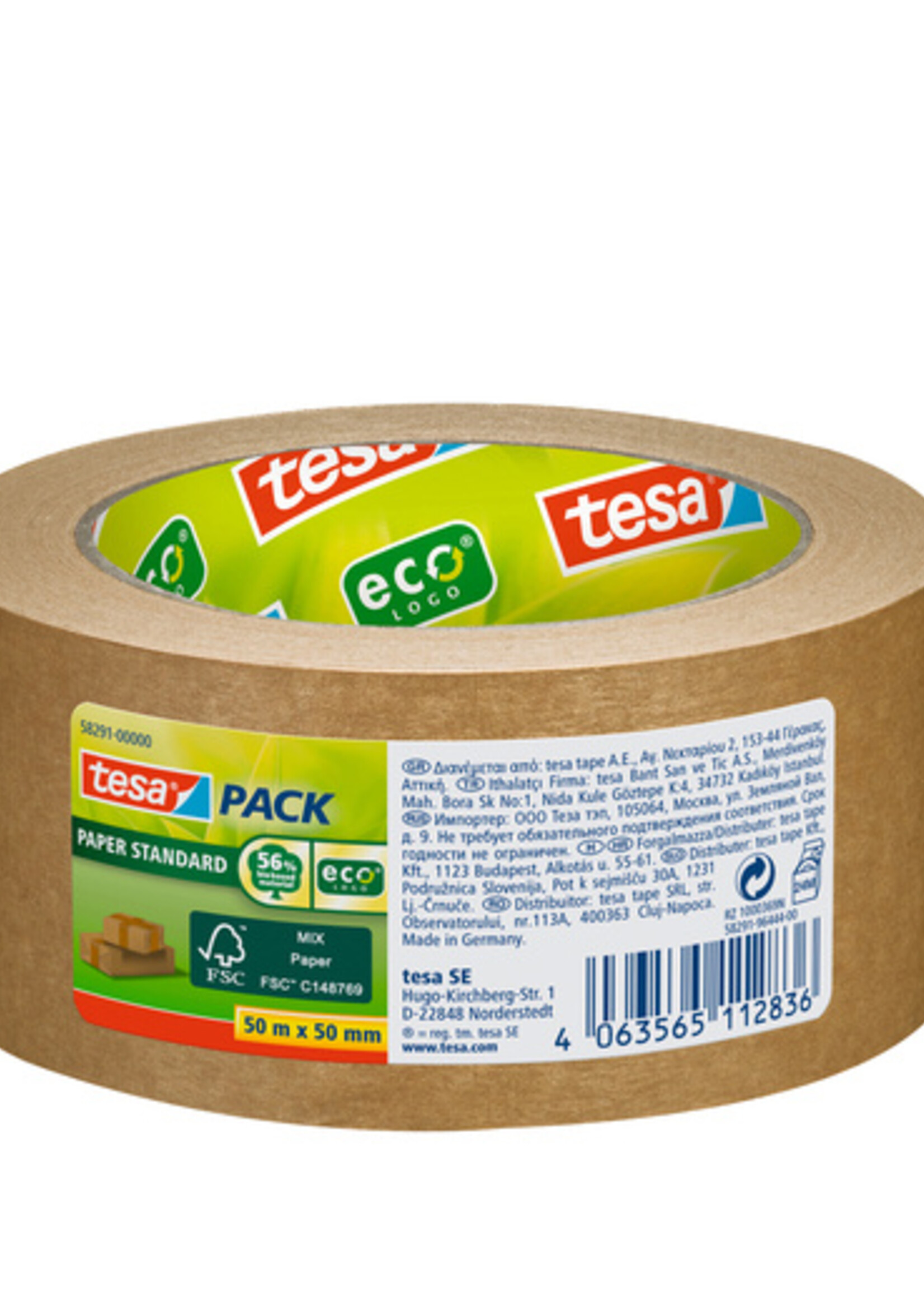 Tesa Ruban d'emballage Tesa 58291 Eco papier FSC 50mmx50m brun