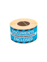 Rillprint Waarschuwingsetiket Rillprint documents enclosed 46x125mm blauw