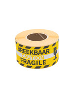 Rillprint Waarschuwingsetiket Rillprint fragile 46x125mm geel