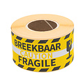 Rillprint Waarschuwingsetiket Rillprint fragile 46x125mm geel