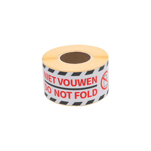 Rillprint Waarschuwingsetiket Rillprint do not fold 46x125mm wit