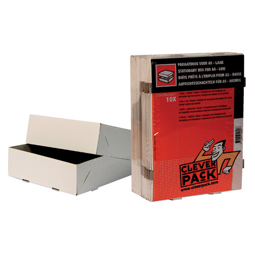 Cleverpack Boîte pliable CleverPack A5 218x155x55mm p/500fls blanc 10 pièces
