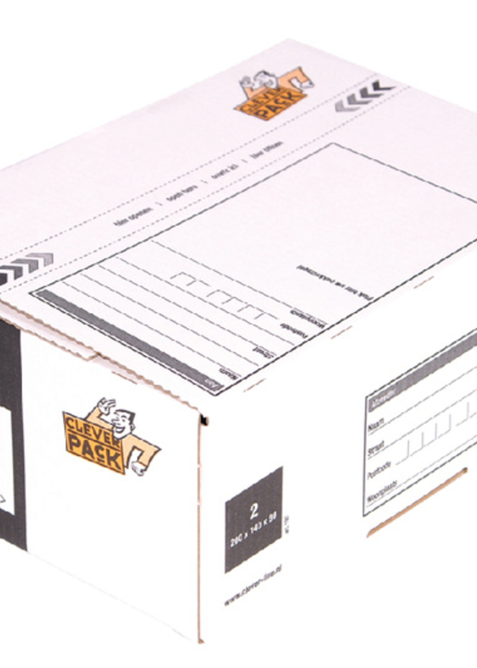 Cleverpack Postpakketbox 2 CleverPack 200x140x80mm wit 25stuks