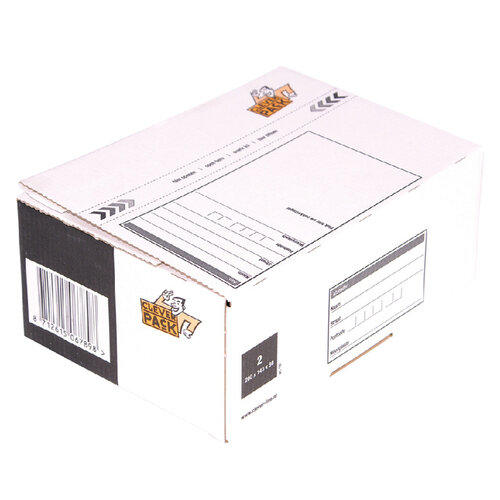 Cleverpack Postpakketbox 2 CleverPack 200x140x80mm wit 25stuks