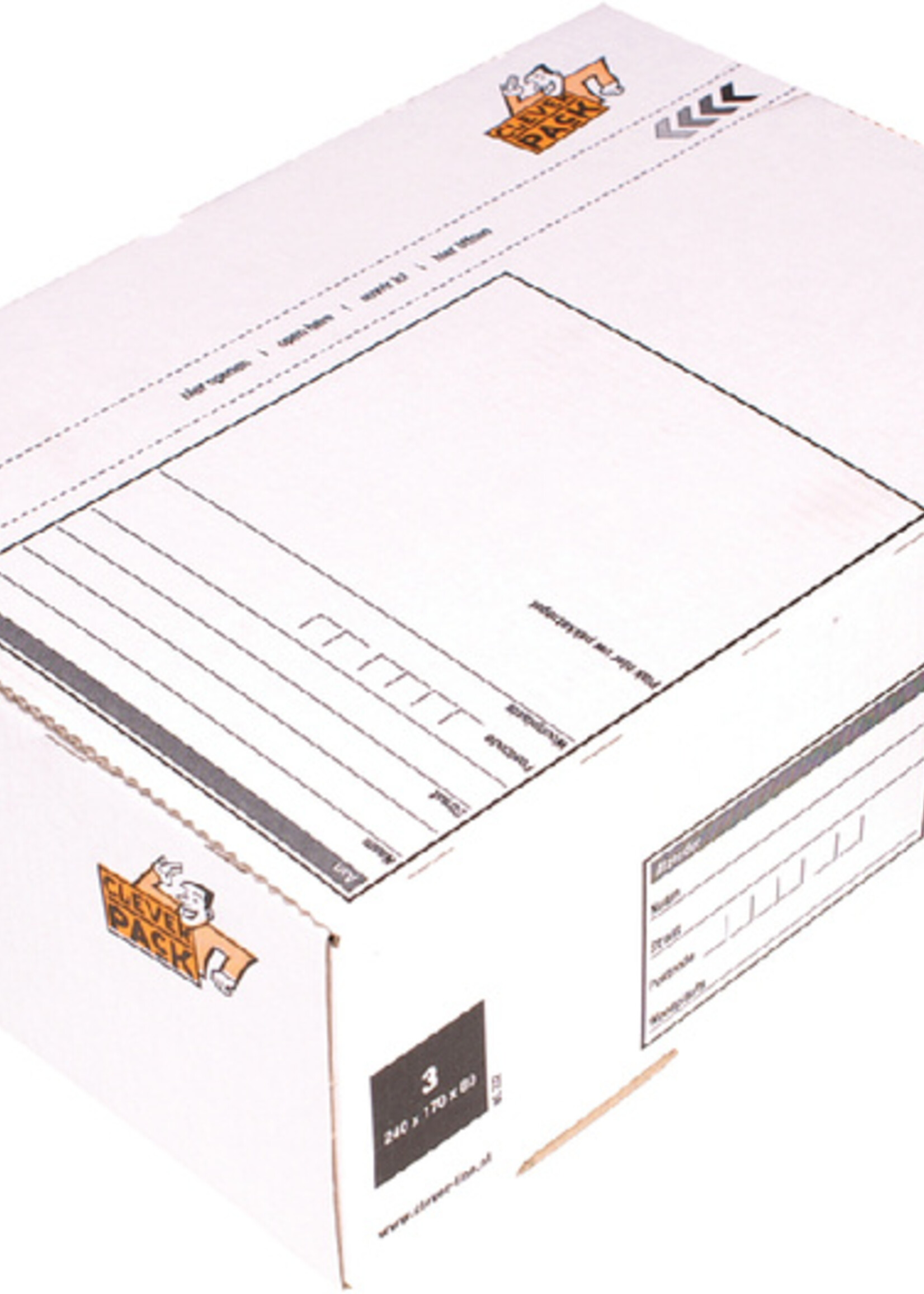 Cleverpack Boîte poste 3 CleverPack 240x170x80mm blanc 25 pièces