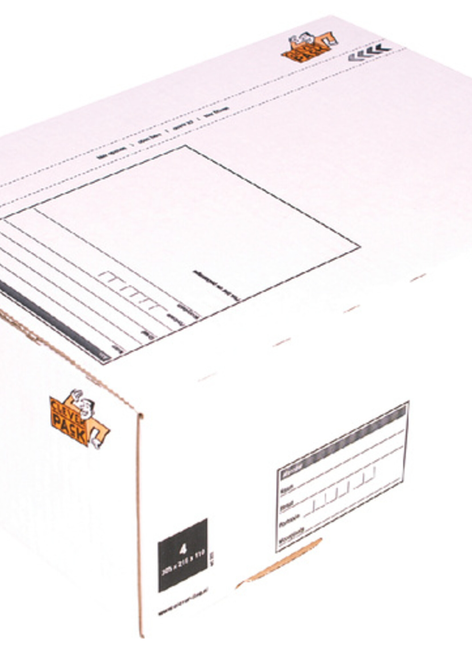 Cleverpack Postpakketbox 4 CleverPack 305x215x110mm wit 25stuks
