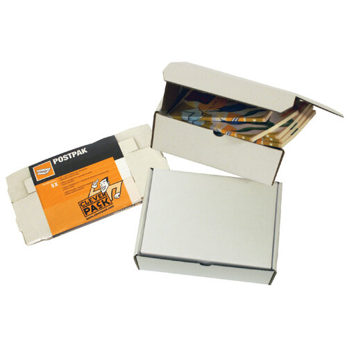 Cleverpack Boîte postale CleverPack carton ondulé 330x300x80mm blanc 5pcs