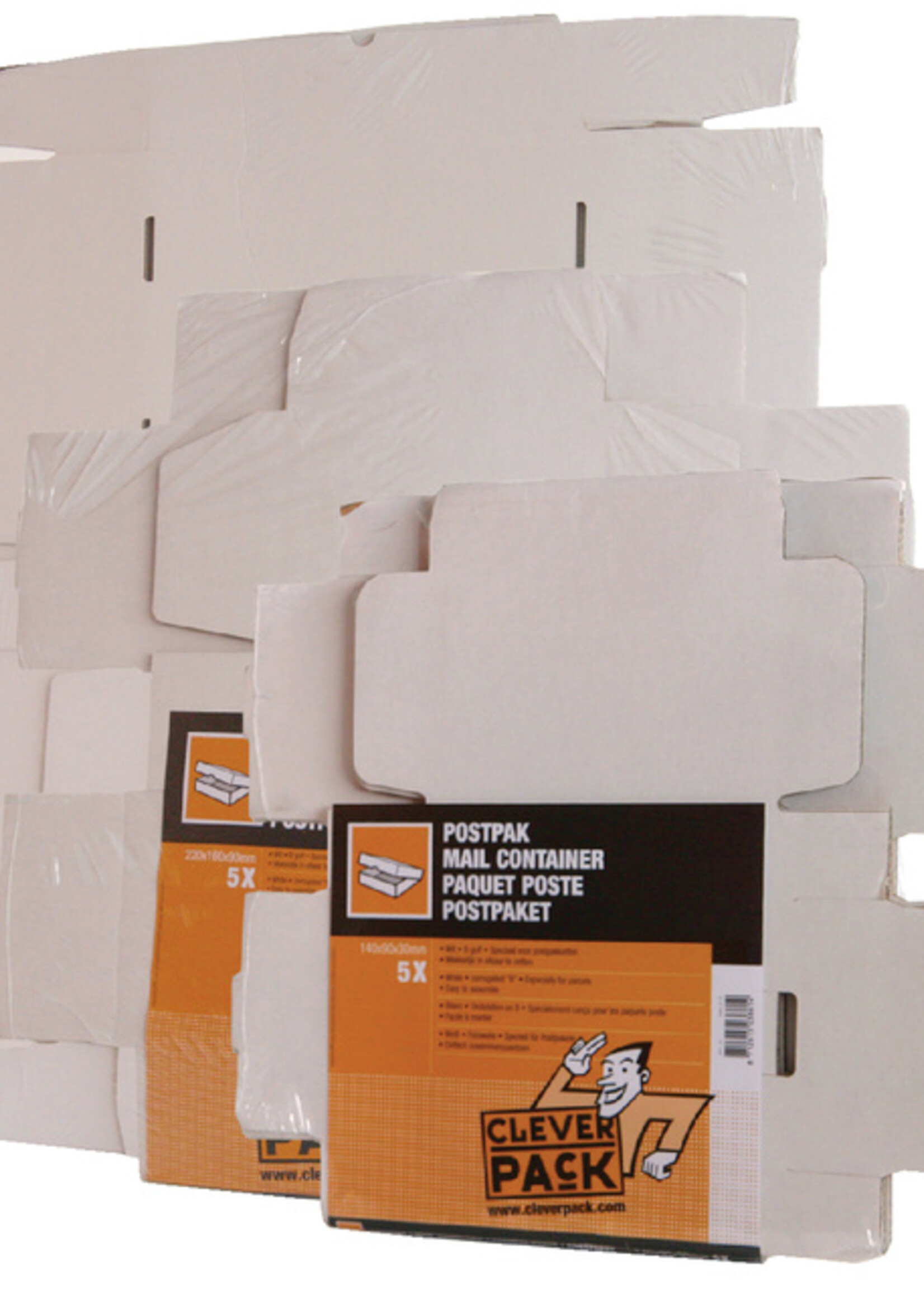 Cleverpack Boîte postale CleverPack cart ondulé 220x160x90mm blanc 25p
