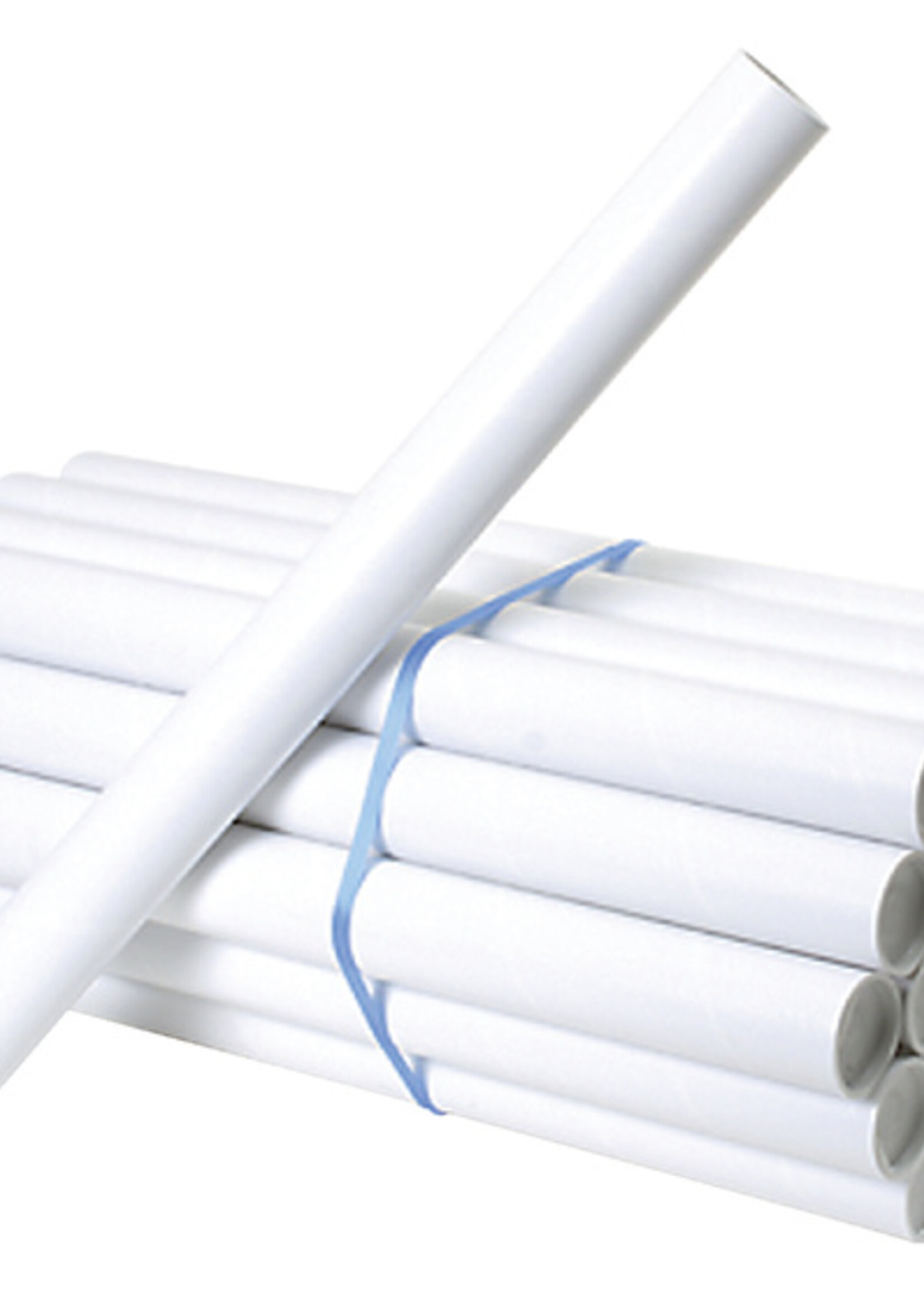 Cleverpack Verzendkoker CleverPack A2 +doppen 450x50x1.5 wit 20stuks