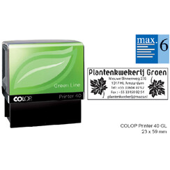 Tekststempel Colop 40 green line personaliseerbaar 6regels 59x23mm