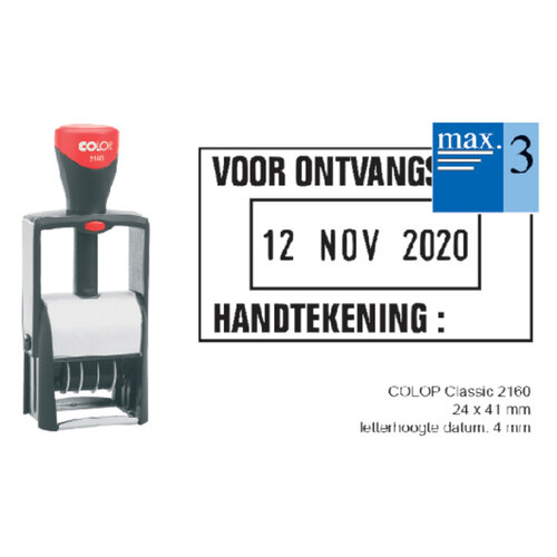 Colop Woord-datumstempel Colop 2160 personaliseerbaar 24x41