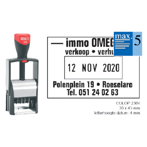 Colop Woord-datumstempel Colop 2360 personaliseerbaar 30x45