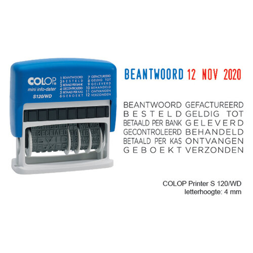 Colop Woord-datumstempel Colop S120 mini-info dater 4mm