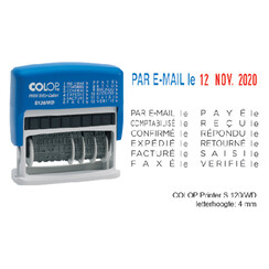 Cachet à Formules+Date Colop S120 Mini-Info dateur 4mm FR