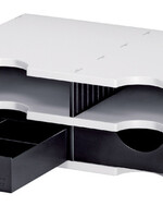 Styro Tiroir à compartiment Styrodoc A4 4 compartiments noir/gris