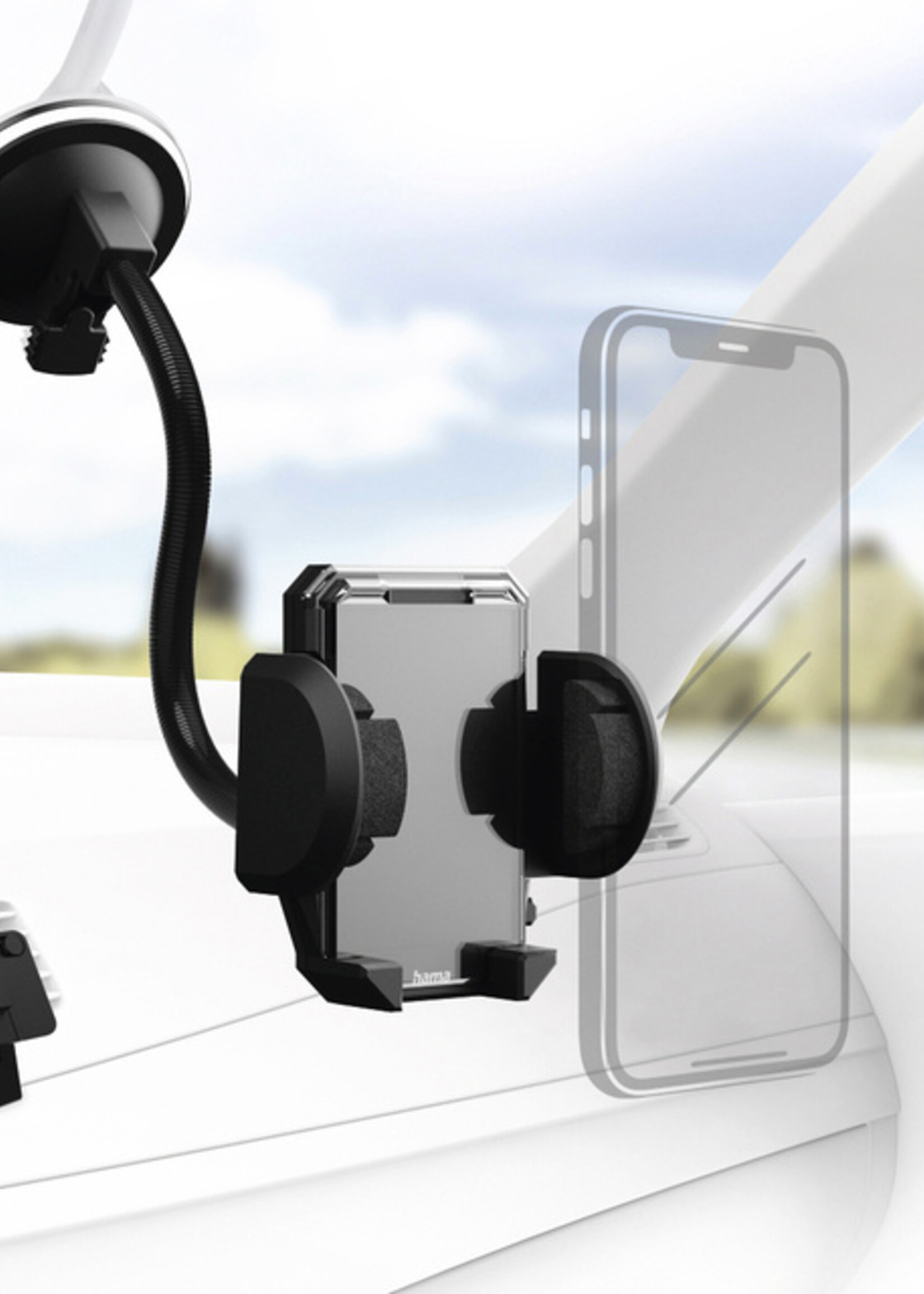 Hama Smartphonehouder Hama 2-in-1 voor de auto