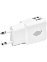 Green Mouse Oplader Green Mouse USB-A 2x 2.4A wit