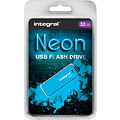 Integral Clé USB 2.0 Integral 32Go néon bleu