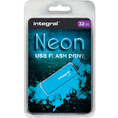 Clé USB 2.0 Integral 32Go néon bleu