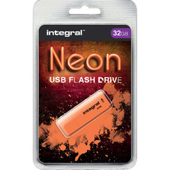 Clé USB 2.0 Integral 32Go néon orange