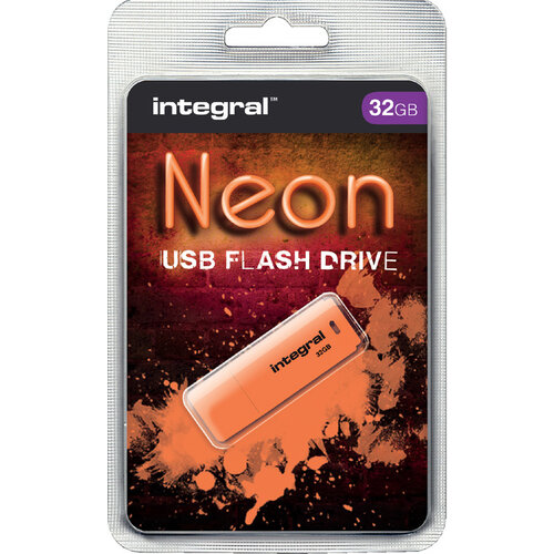 Integral USB-stick 2.0 Integral 32GB neon oranje