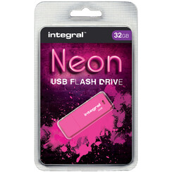 Clé USB 2.0 Integral 32Go néon rose