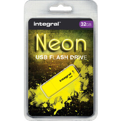 USB-stick 2.0 Integral 32GB neon geel