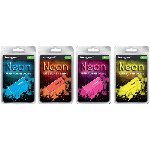 Integral USB-stick 2.0 Integral 32GB neon geel