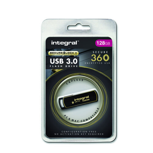 Integral USB-stick Integral 3.0 Secure 360 128GB zwart