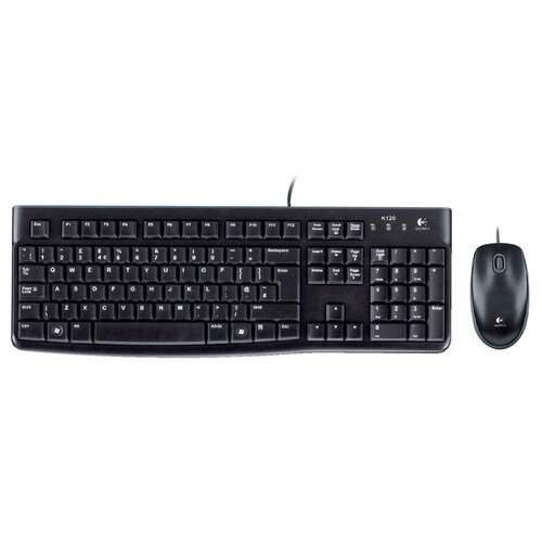 Logitech Toetsenbord Logitech K120 Qwerty +muis zwart