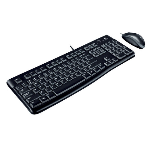 Logitech Clavier Logitech K120 Qwerty + souris noir