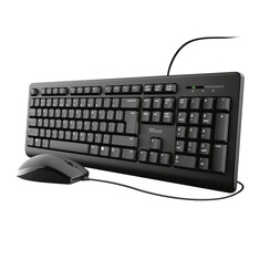 Clavier Trust Primo + souris QWERTY noir