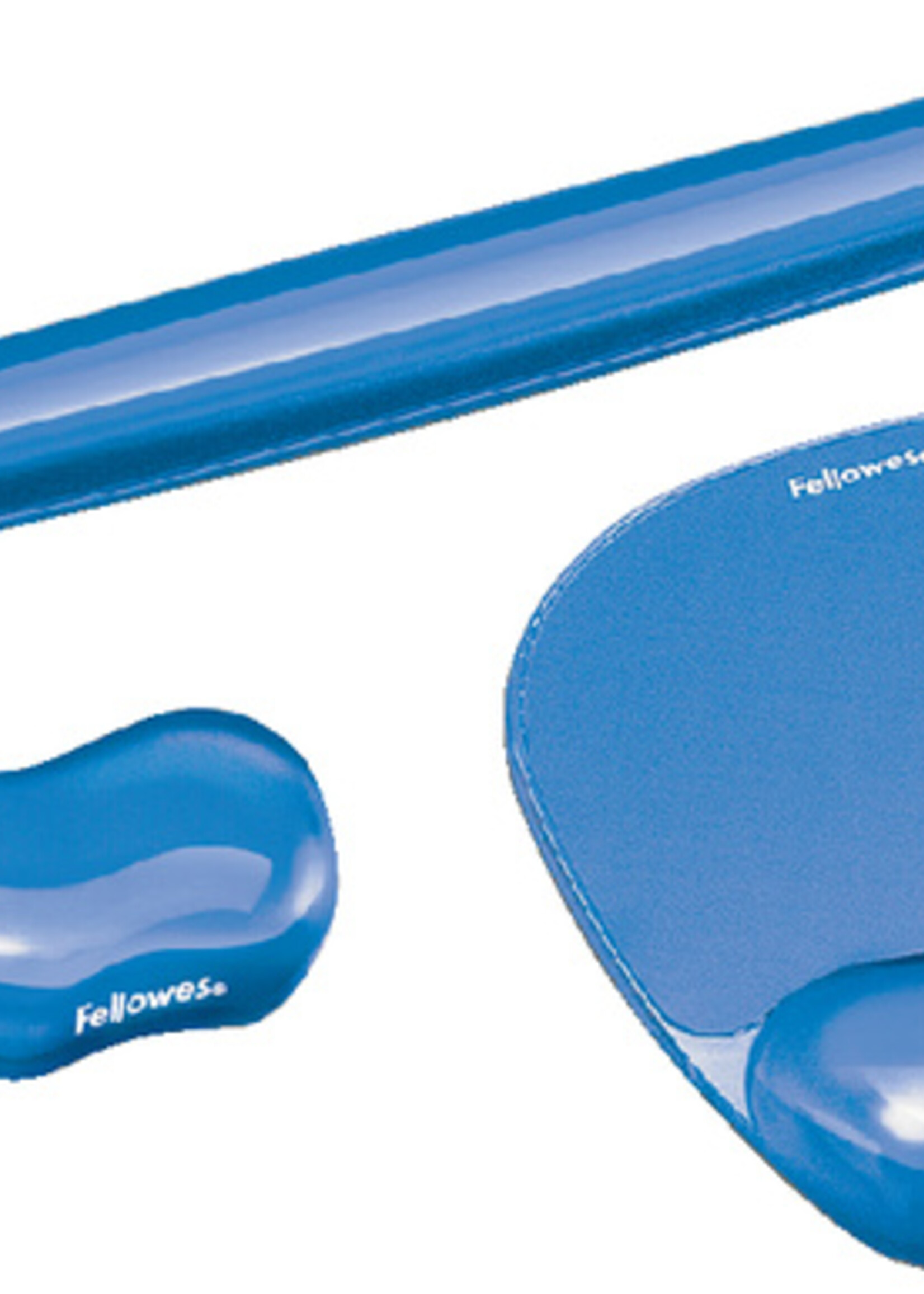 Fellowes Tapis souris+repose-poignet Fellowes transparent bleu