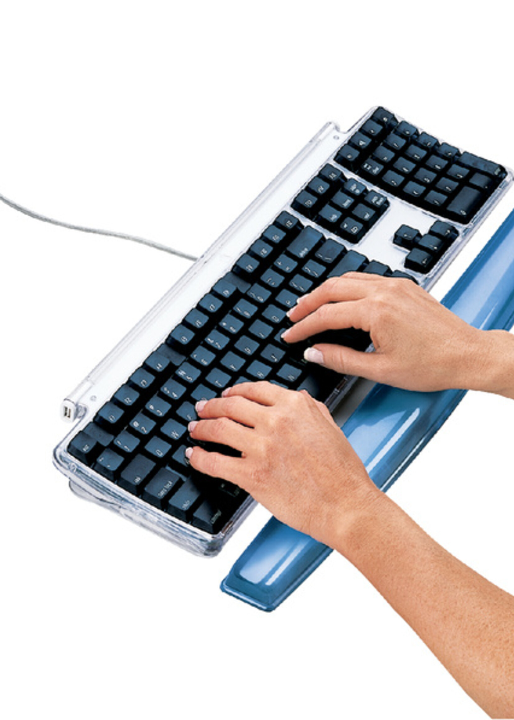 Fellowes Polssteun toetsenbord Fellowes Crystals gel transparant blauw